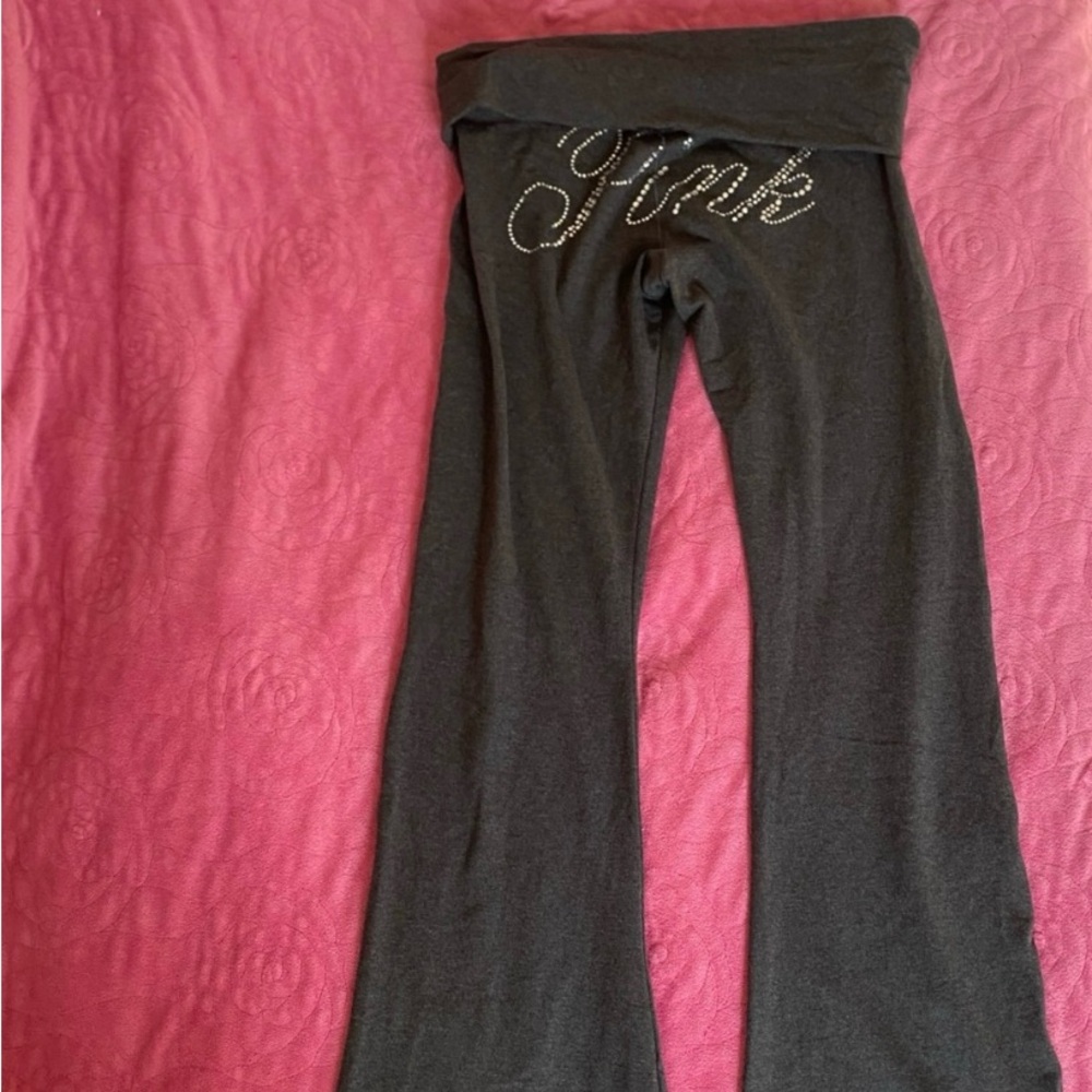 Pink fold over leggings